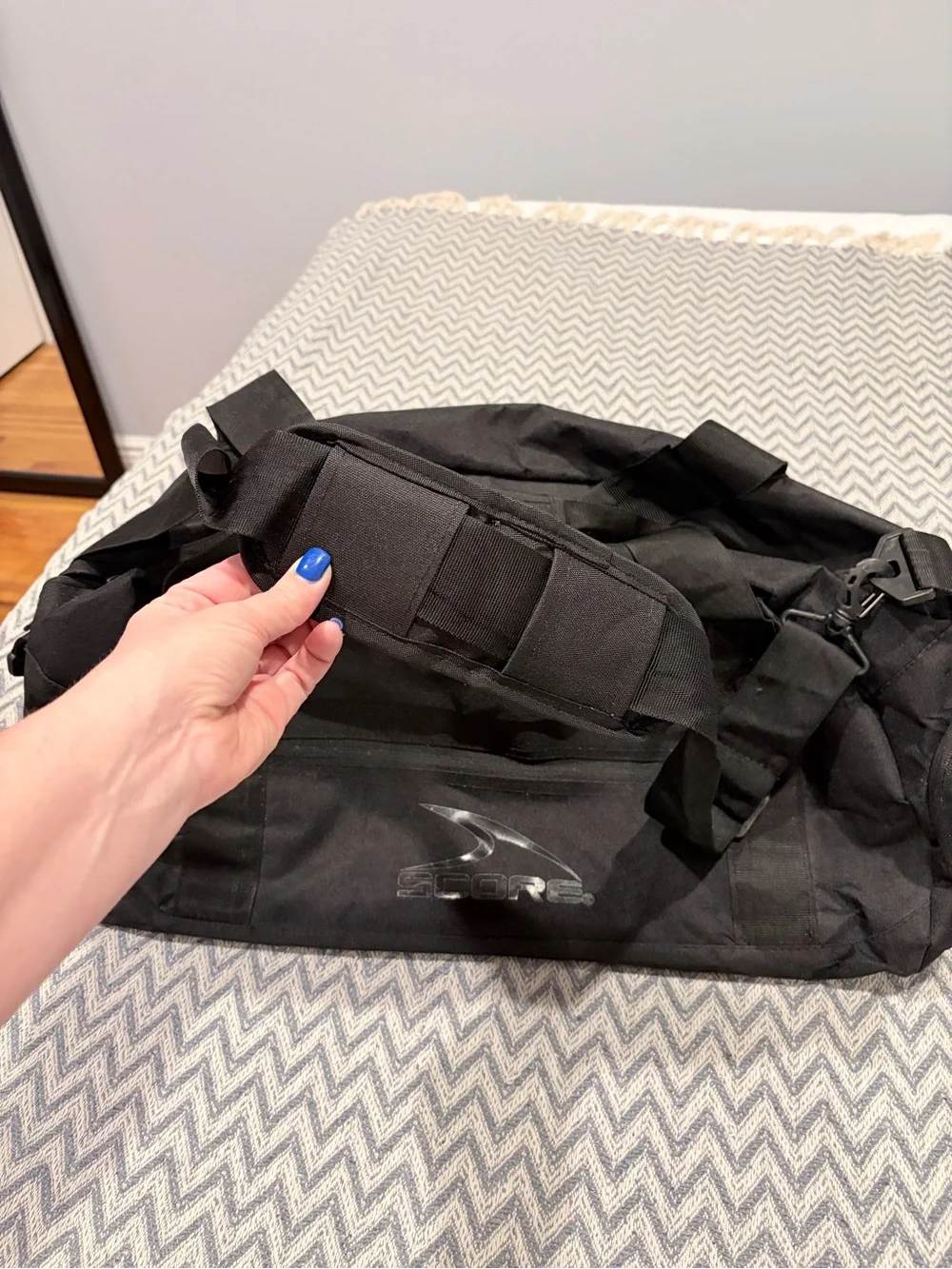 Black Duffel Bag with Eastern New York Soccer Referee Association Badge